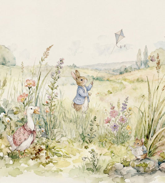 Bunnies Mural by Coordonne Mint