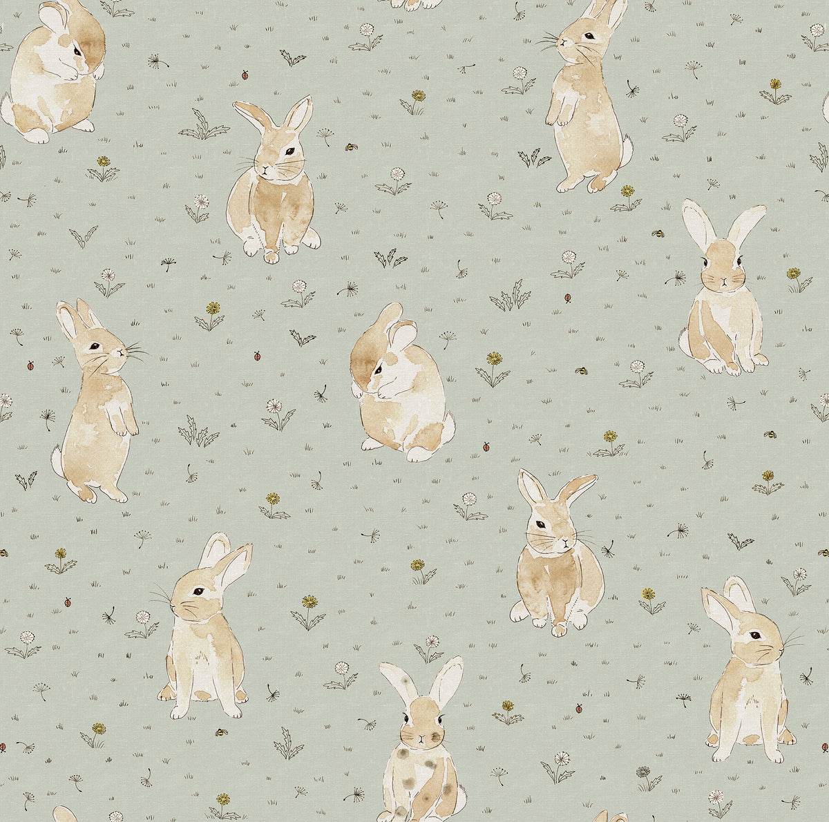 Bunny Field Wallpaper by Rebel Walls | The ReBorn House