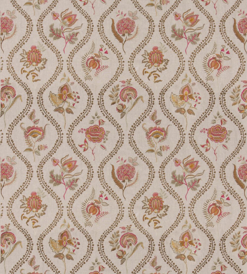 Burford Embroidery Fabric by GP & J Baker Red/Bronze