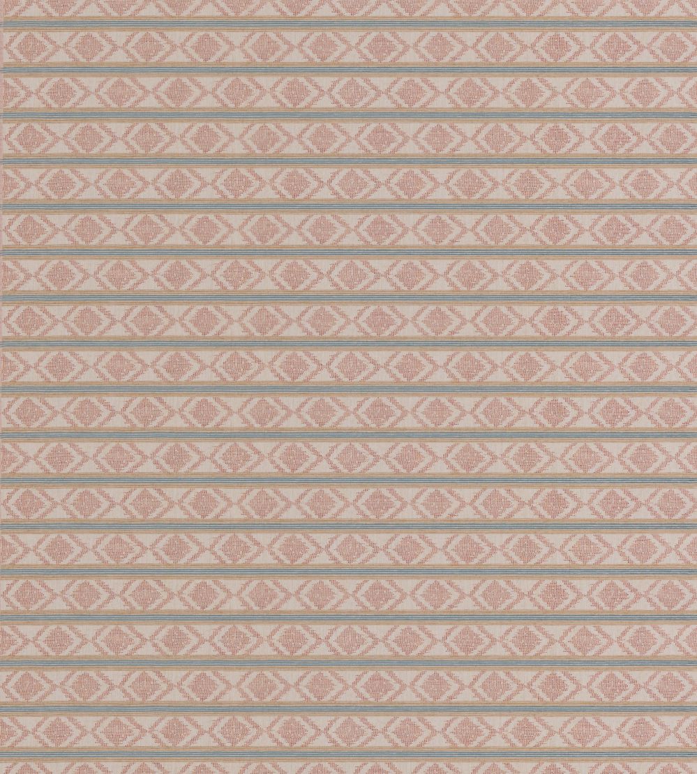 Burford Stripe Fabric by GP & J Baker Coral/Aqua