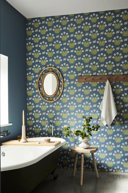 Burges Snail wallpaper by Little Greene in Juniper