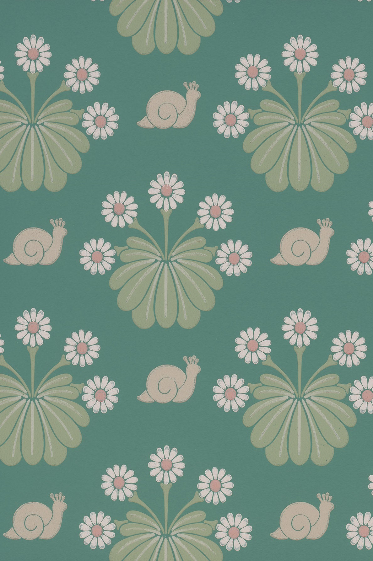 Burges Snail wallpaper by Little Greene in Ocean