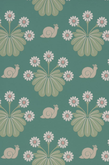 Burges Snail wallpaper by Little Greene in Ocean