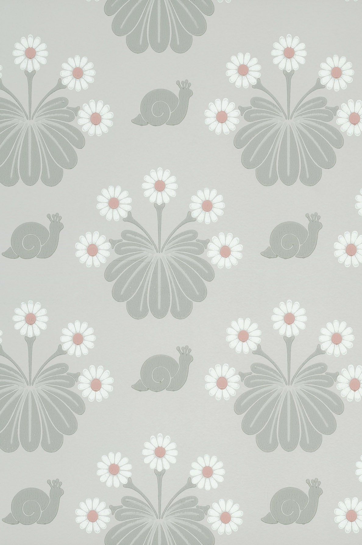Burges Snail wallpaper by Little Greene in Silver