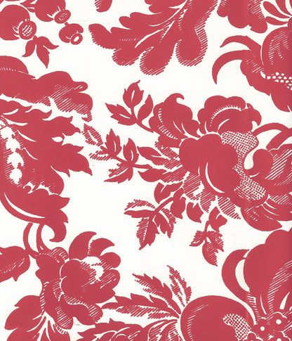 Des Gardes Burgundy on Off White wallpaper by Quadrille