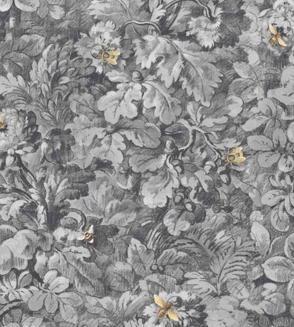 Busy Bee Wallpaper by Woodchip & Magnolia Charcoal
