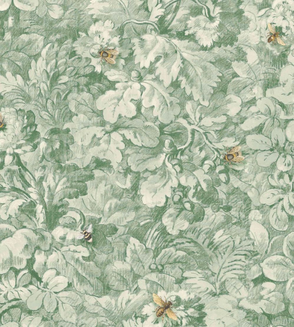 Busy Bee Wallpaper by Woodchip & Magnolia Moss Green