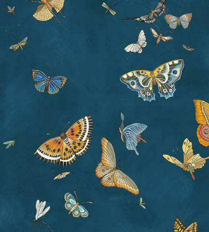 Butterflies Wallpaper by Josephine Munsey Bright Navy