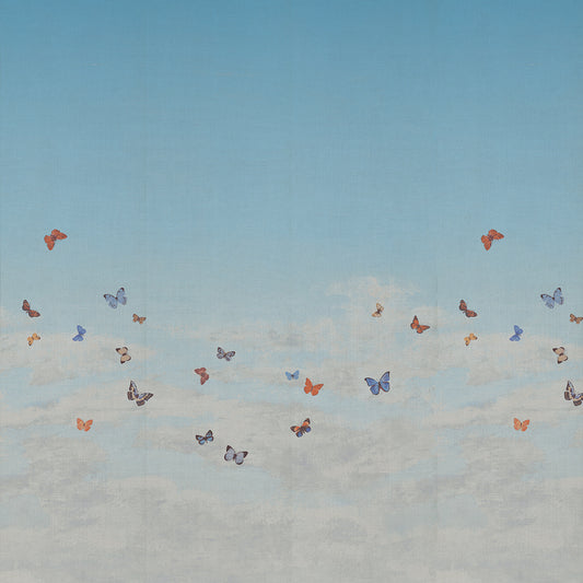 Butterfly Sky Mural by Phillip Jeffries in Marine Blue (PJ 9668)