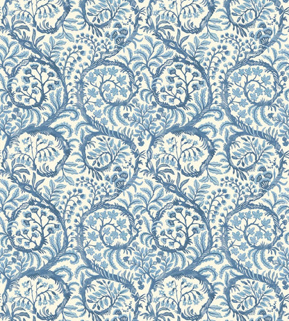 Butterow Wallpaper by Josephine Munsey Bright Blue and White