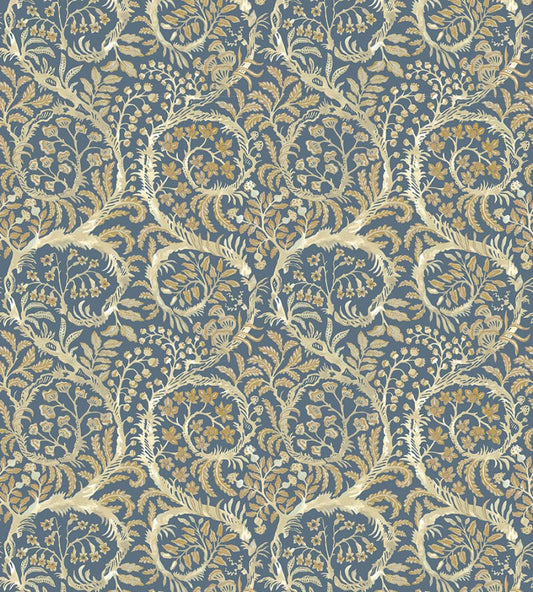 Butterow Wallpaper by Josephine Munsey Bude Blue