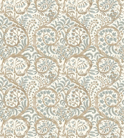 Butterow Wallpaper by Josephine Munsey Soft Blue and Brown