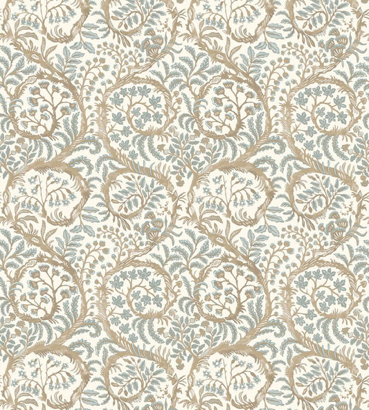 Butterow Wallpaper by Josephine Munsey Soft Blue and Brown