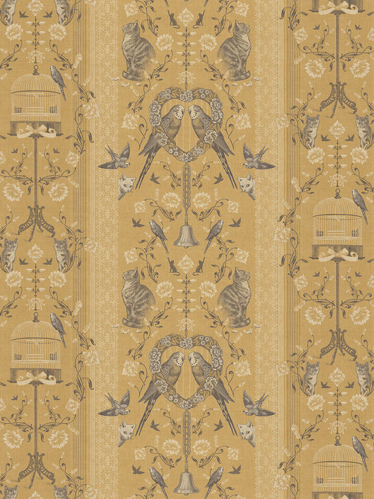 Bye Bye Birdie! Wallpaper by Divine Savages in Canary, pattern swatch