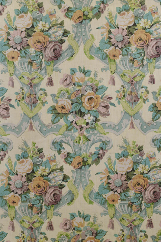 Byron Hand-Block Fabric by Jean Monro in Chartreuse Ribbon