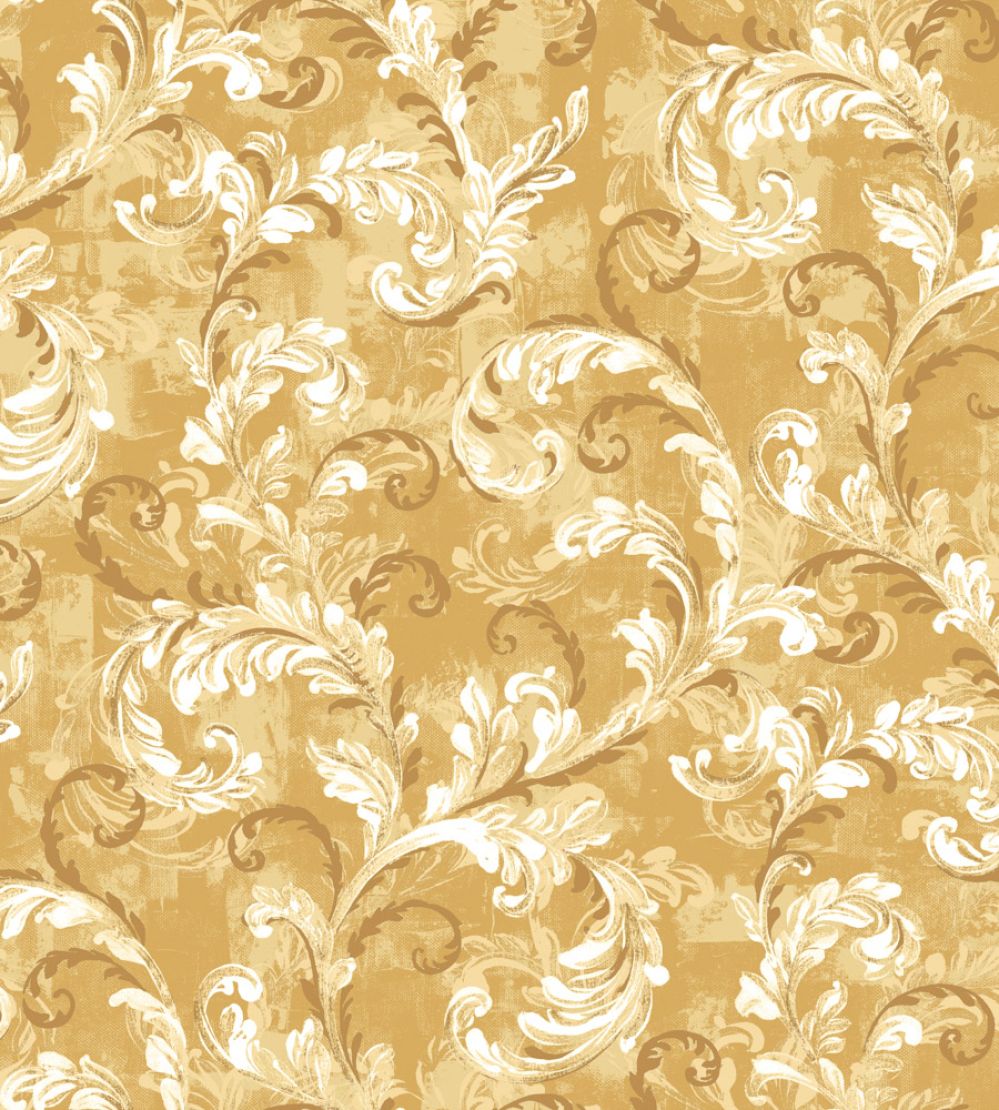Byzantine Damask Wallpaper by Coordonne Mustard