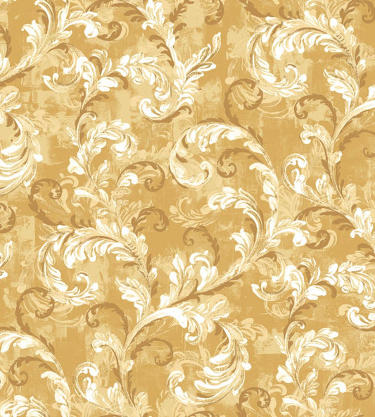 Byzantine Damask Wallpaper by Coordonne Mustard