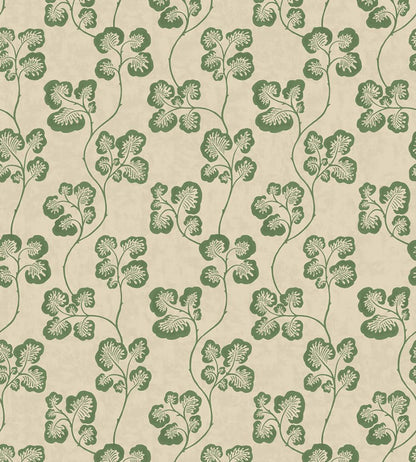 Cabbage Check Wallpaper by Josephine Munsey Brookes Green and Edge Sand