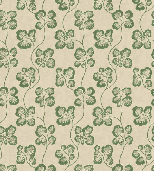 Cabbage Check Wallpaper by Josephine Munsey Brookes Green and Edge Sand