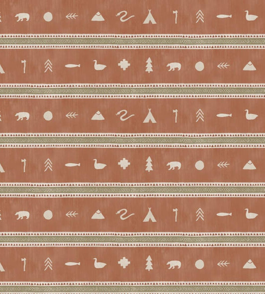 Cabin Stripe Wallpaper by DADO Rust