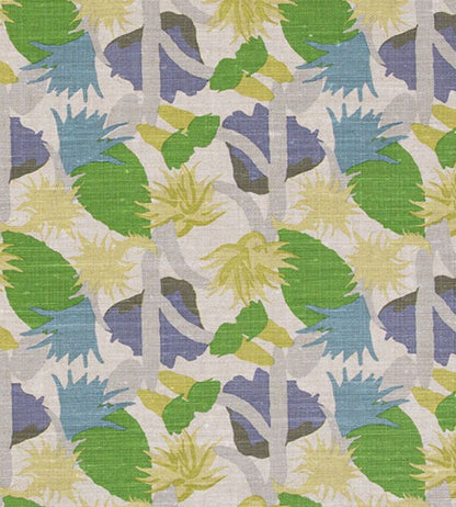 Cactus Flower Fabric by Christopher Farr Cloth Green
