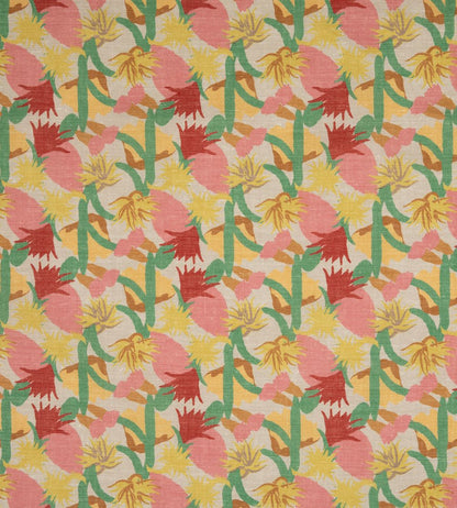 Cactus Flower Performance Fabric by Christopher Farr Cloth Limone