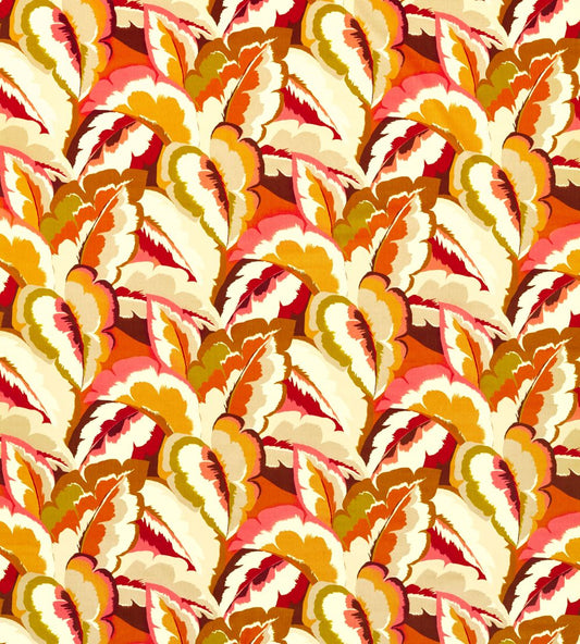 Calathea Velvet Fabric by Harlequin Amber Light / Brazilian Rosewood / Pomegranate / Shiitake