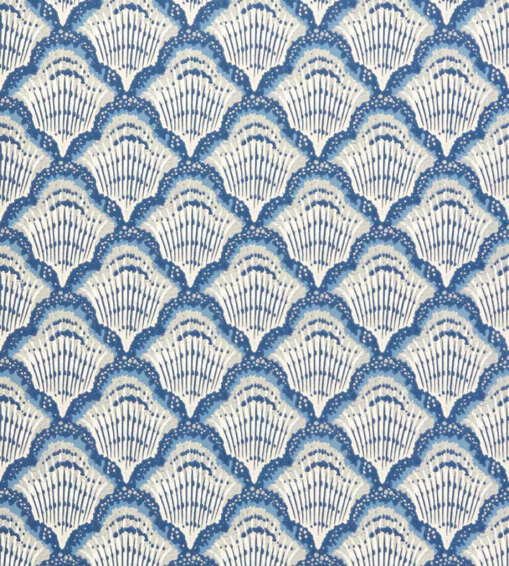 Calico Shell Wallpaper by 1838 Wallcoverings Colbalt