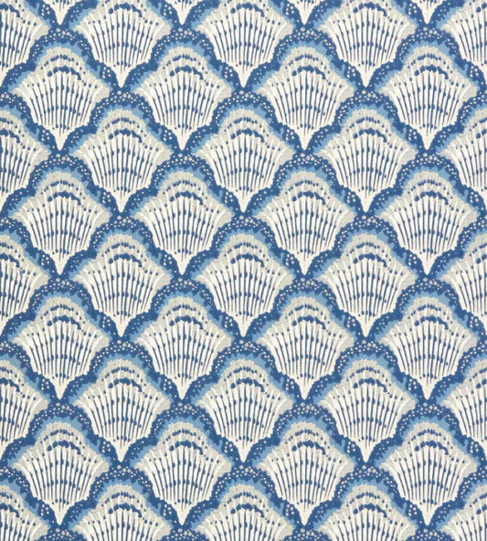 Calico Shell Wallpaper by 1838 Wallcoverings Colbalt