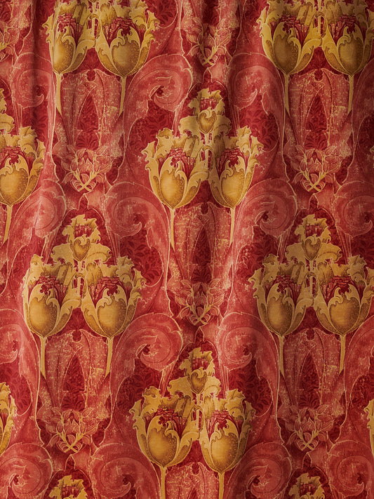Camberwell Velvet Fabric by Watts 1874 in Indian Red