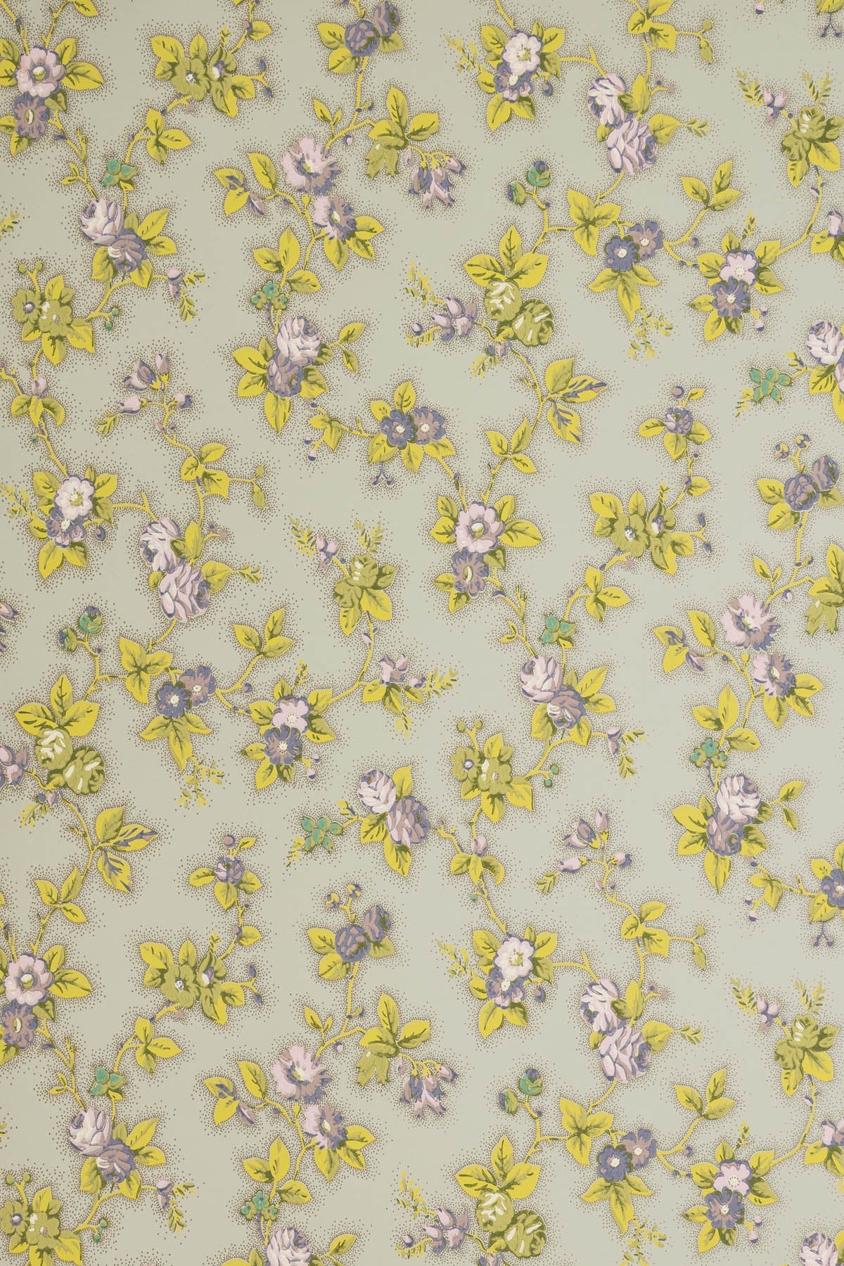 Cambridge Rose Wallpaper by Jean Monro in Amethyst & Lime