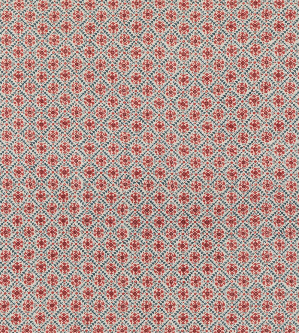 Camden Trellis Fabric by GP & J Baker Red/Blue