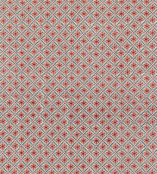 Camden Trellis Fabric by GP & J Baker Red/Blue