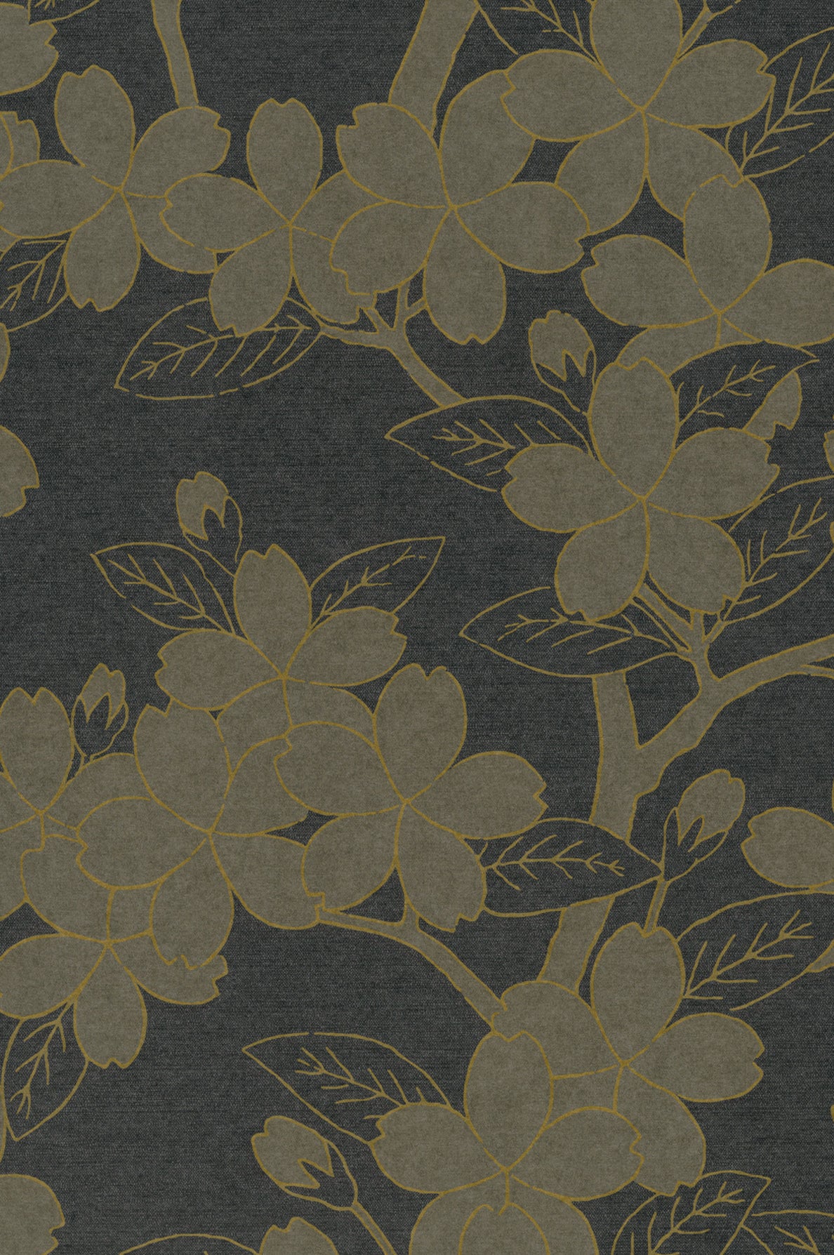 Camellia wallpaper by Little Greene in Charcoal