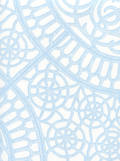 Camelot Light Blue on White wallpaper by Cloth & Paper