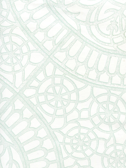 Camelot Pale Green on White wallpaper by Cloth & Paper