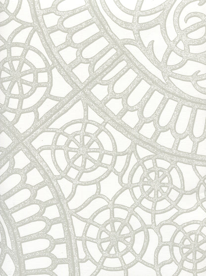 Camelot Grey on White wallpaper by Cloth & Paper