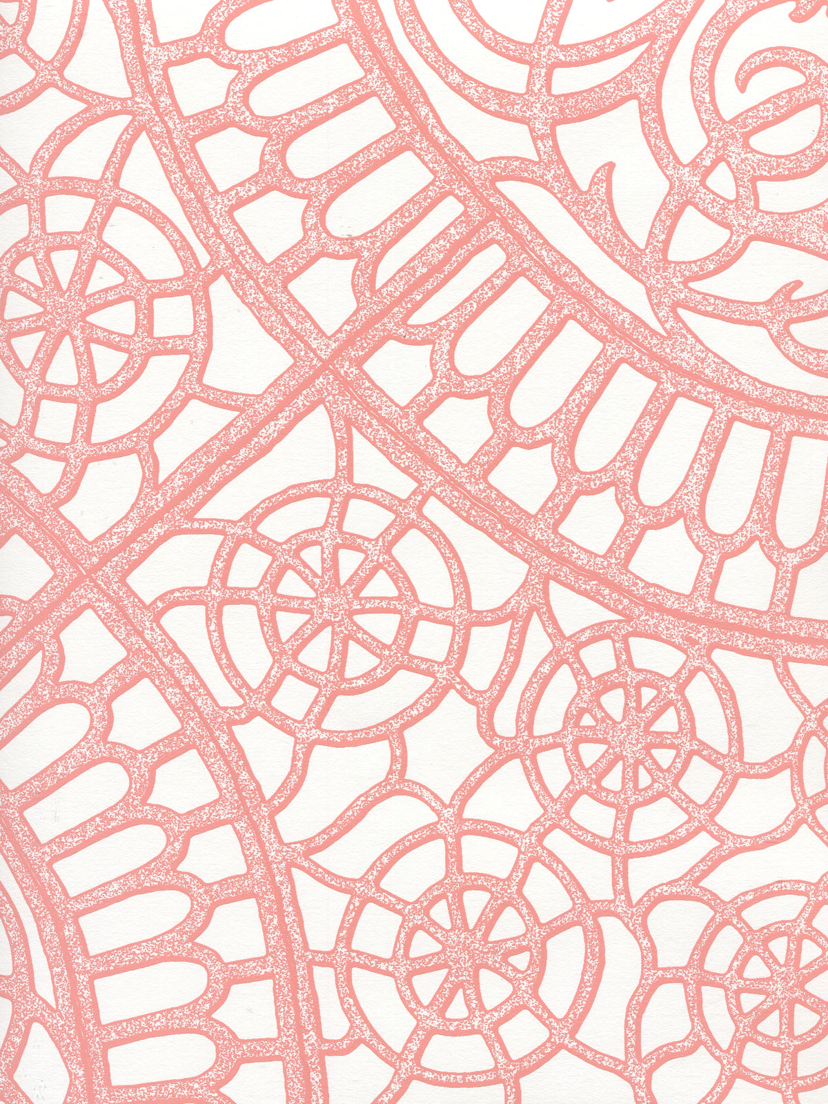 Camelot Pink on White wallpaper by Cloth & Paper