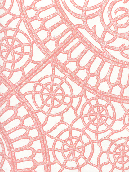 Camelot Pink on White wallpaper by Cloth & Paper