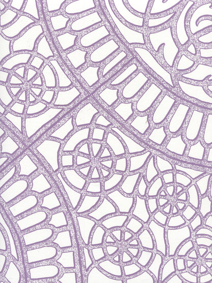 Camelot Purple on White wallpaper by Cloth & Paper