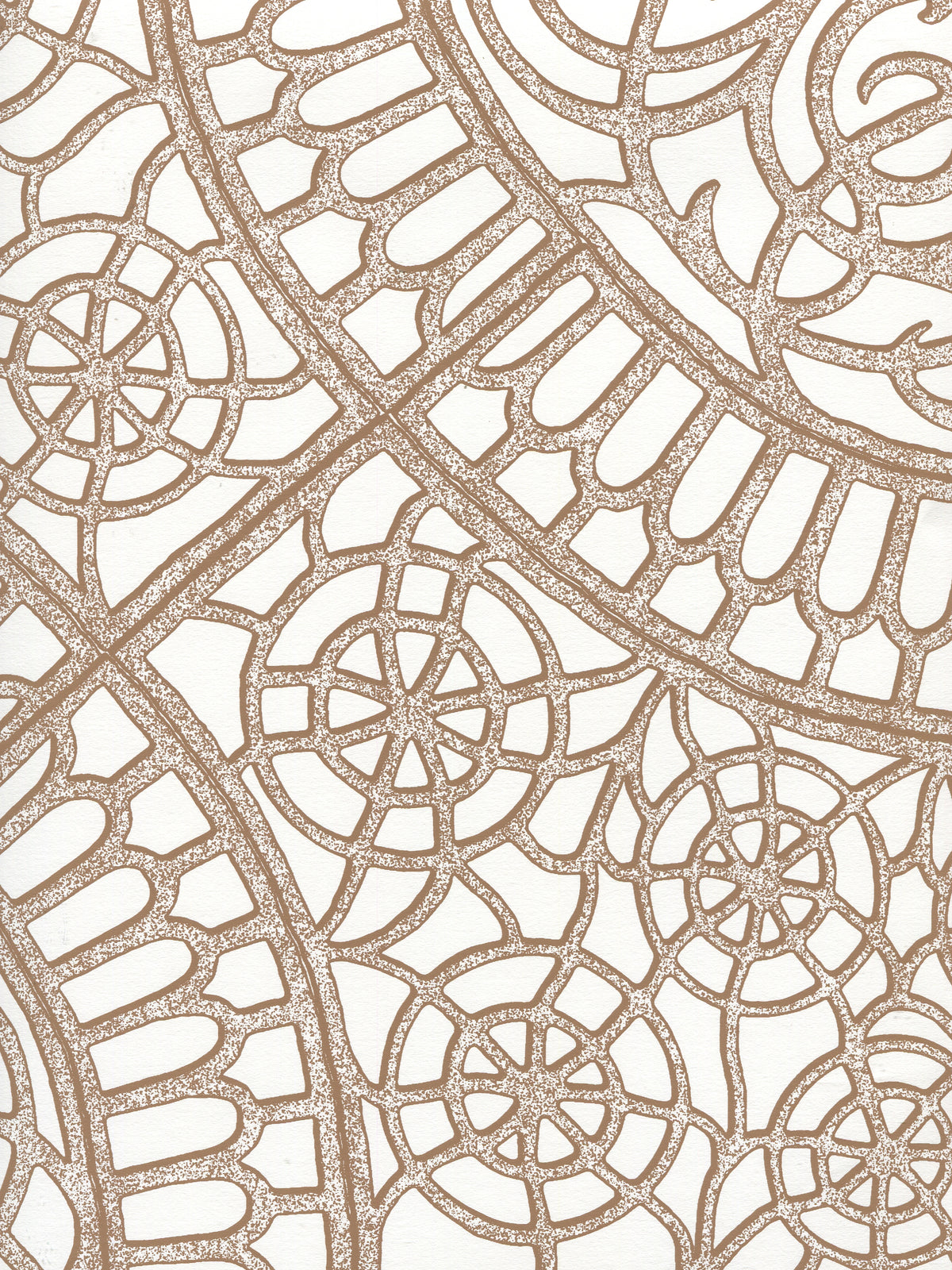 Camelot Cognac on White wallpaper by Cloth & Paper