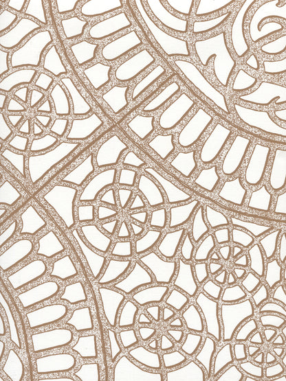 Camelot Cognac on White wallpaper by Cloth & Paper
