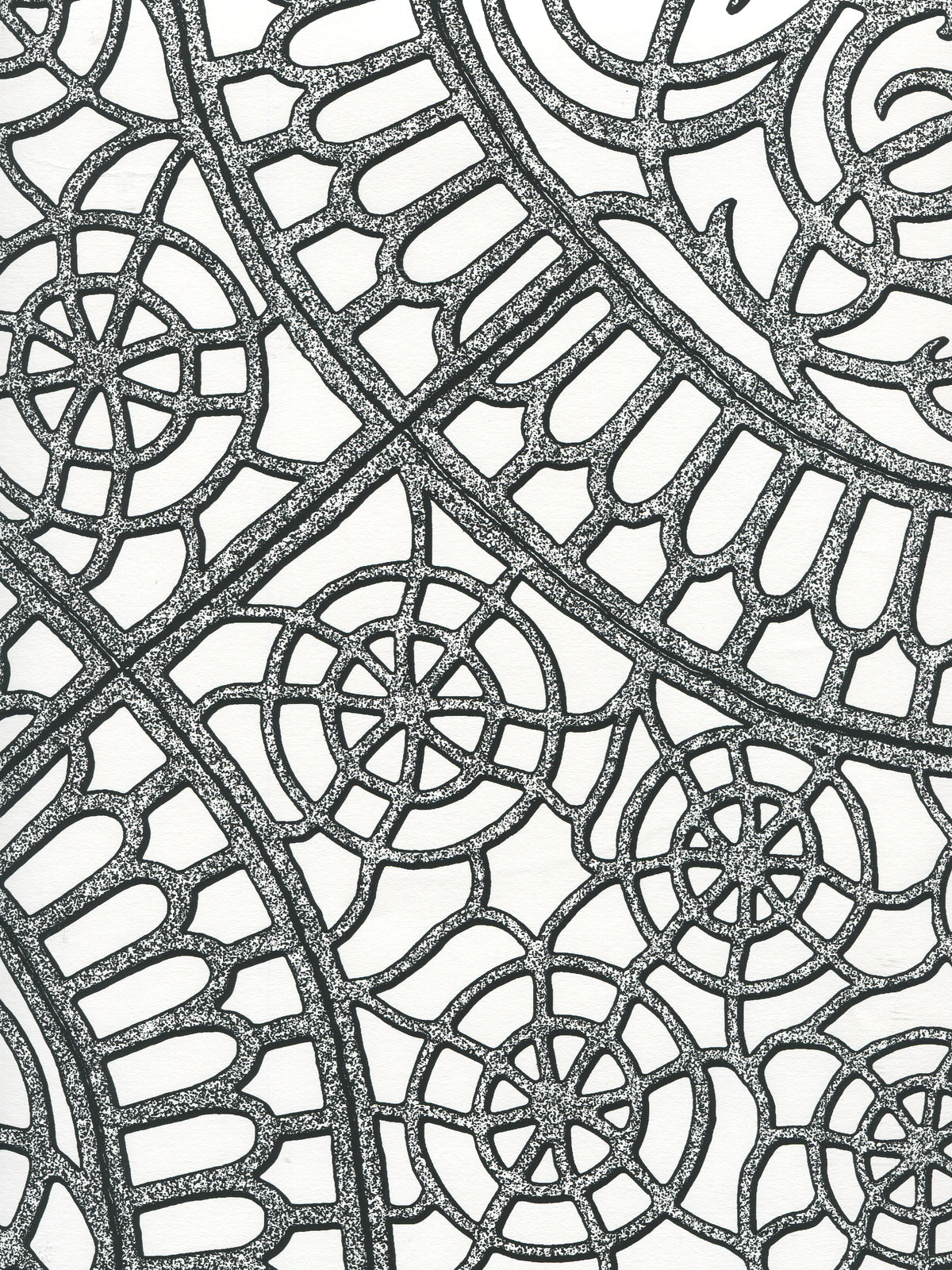 Camelot Black on White wallpaper by Cloth & Paper