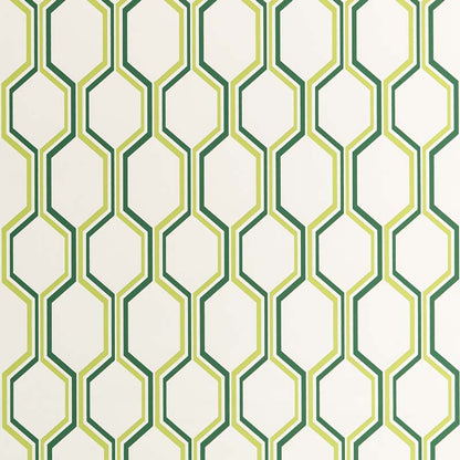 Camino Cactus / Green on Almost White wallpaper by Quadrille