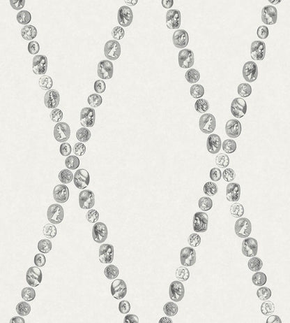 Cammei Wallpaper by Cole & Son Black & White