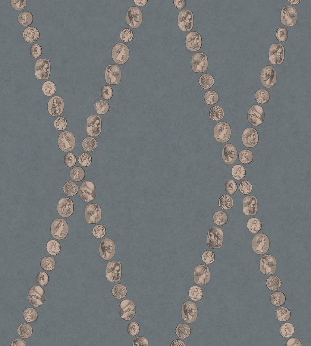 Cammei Wallpaper by Cole & Son Slate & Rose Gold