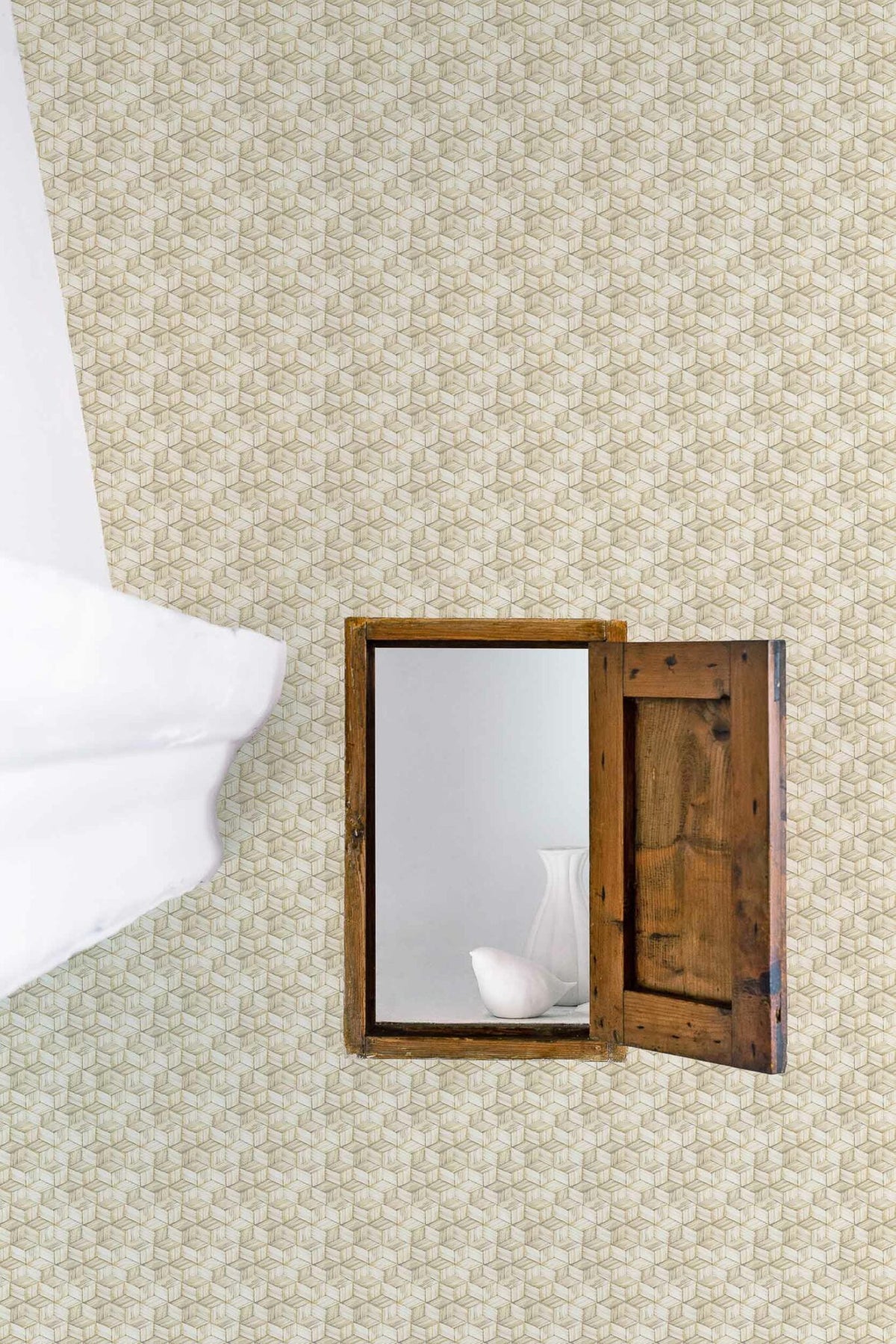 Campanet wallpaper by Coordonné in Toasted, shown in a styled room