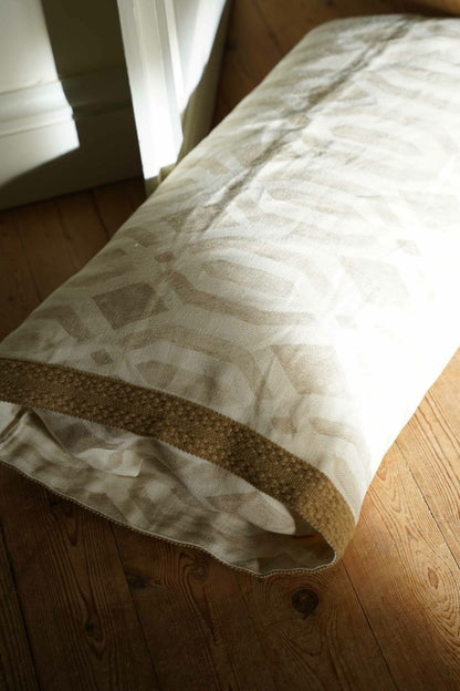 Canales fabric by Coordonné in Arena, shown in a styled room