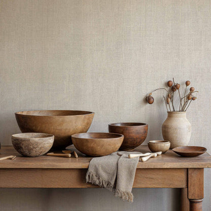 Cáñamo wallpaper by Coordonné in 1, shown in a styled room