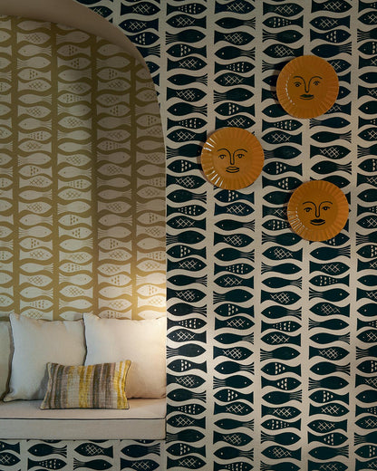 Cancale Wallpaper by Pierre Frey shown in a room setting (view 2)